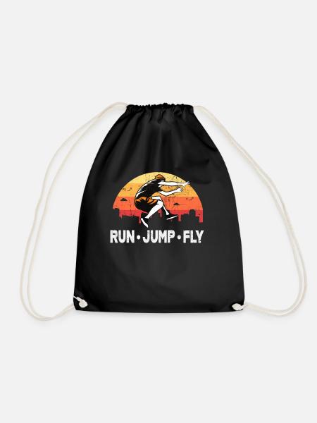 Parkour Run Jump Fly - Turnbeutel - Schwarz
