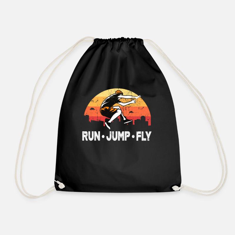 Parkour Run Jump Fly - Turnbeutel - Schwarz