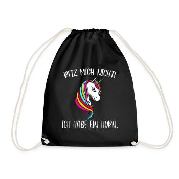 Reiz mich nicht Einhorn - Turnbeutel - Schwarz - Vorne