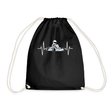Cadeau de ligne de battement de coeur de course de kart kart kart - Sac de sport léger - noir - Devant