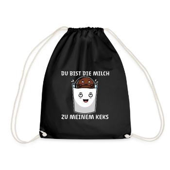 Du bist die Milch zu meinem Keks - Turnbeutel - Schwarz - Vorne