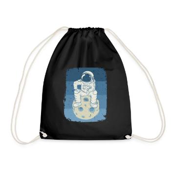 Astronaute Retro Universe Vintage Space Indie - Sac de sport léger - noir - Devant