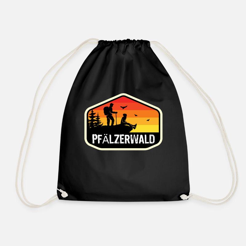 Pfälzerwald Wandern Wanderurlaub lustiges Geschenk - Turnbeutel - Schwarz