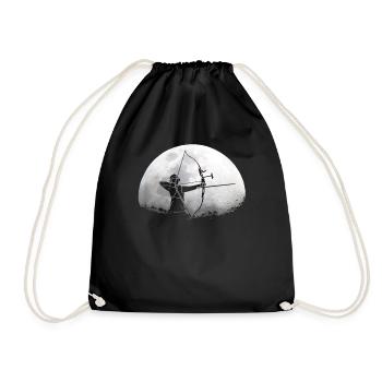 Bow archer moon - Drawstring Bag - black - Front