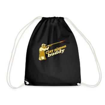 Clay pigeon shooting shotgun - Drawstring Bag - black - Front