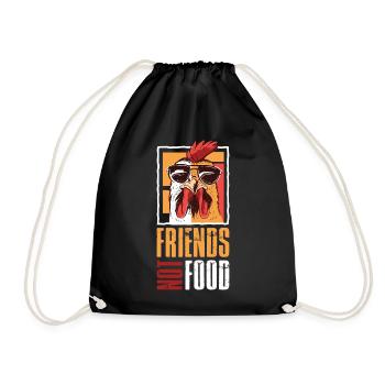 Amis pas de nourriture cadeau végétalien - Sac de sport léger - noir - Devant