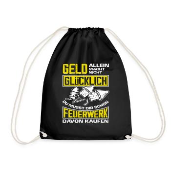 Pyrotechniker Raketen Feuerwerk Lustiger Spruch - Turnbeutel - Schwarz - Vorne