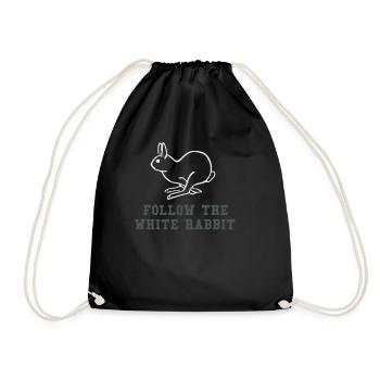 Follow the white rabbit - Drawstring Bag - black - Front