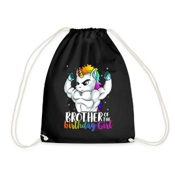 Brother of Birthday Girl Unicorn Boys Son - Sac de sport léger - noir - Devant