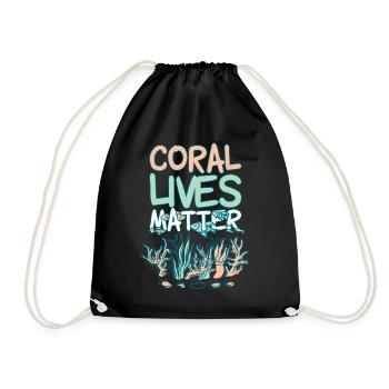Coral Lives Matter - Drawstring Bag - black - Front