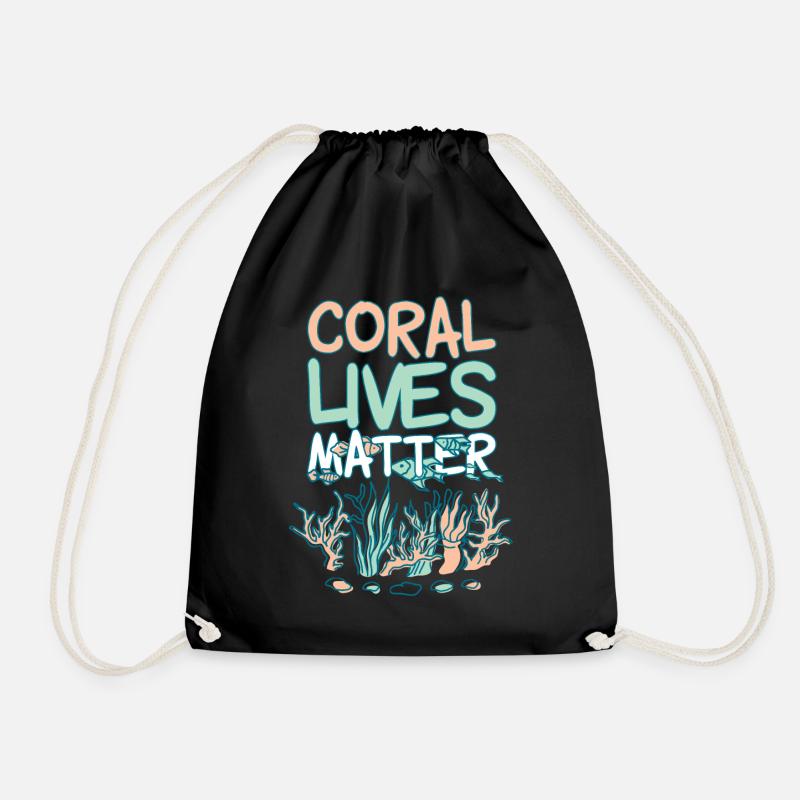 Coral Lives Matter - Turnbeutel - Schwarz