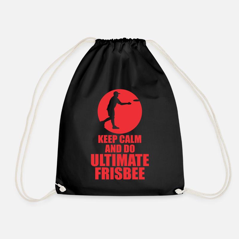 Keep Calm and Ultimate Frisbee - Drawstring Bag - black