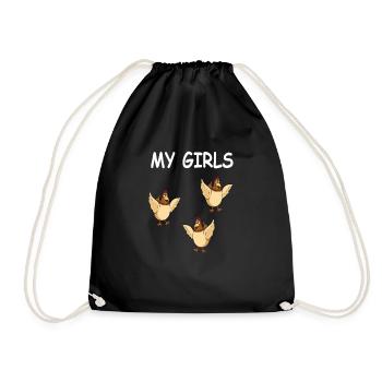 Idée cadeau drôle de poulets fermiers - Sac de sport léger - noir - Devant