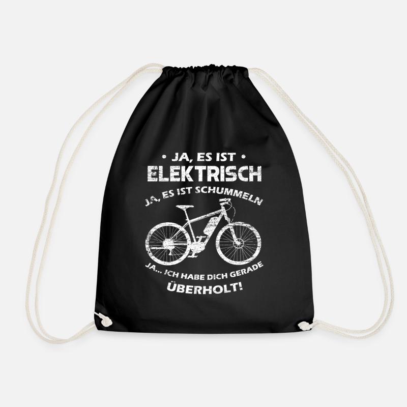 Fahrrad E-Bike - Turnbeutel - Schwarz