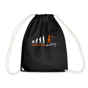 Evolution archery archer bow - Drawstring Bag - black - Front