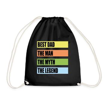 Best Papa Sayings - Drawstring Bag - black - Front