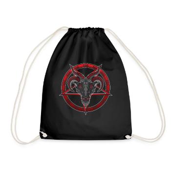 Baphomet Satan 666 Gothic Okkult Antichrist - Turnbeutel - Schwarz - Vorne