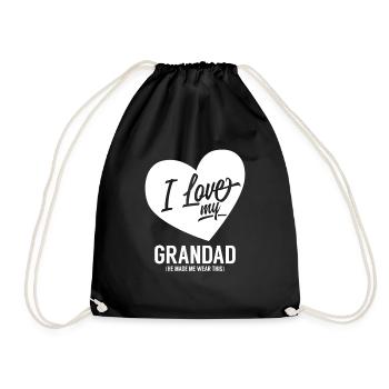 J'aime mon grand-père, meilleur grand-père, grand-père - Sac de sport léger - noir - Devant