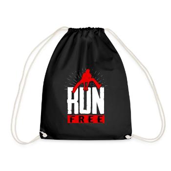 Free running gift for parkour runner friends - Drawstring Bag - black - Front