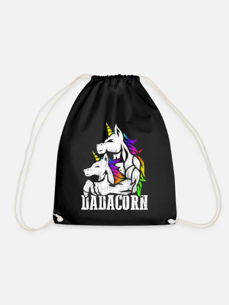Muskel Einhorn Papa und Baby Girl Weihnachts Papa - Turnbeutel - Schwarz