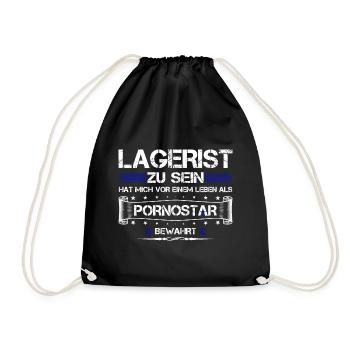 LAGERIST ZU SEIN... - Turnbeutel - Schwarz - Vorne