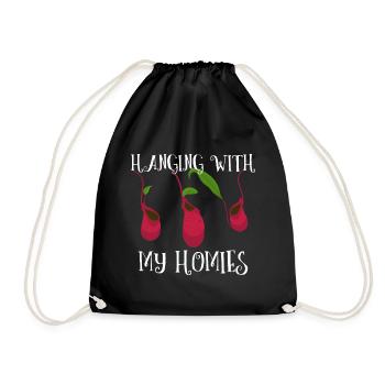 Carnivorous Plant Nepenthes Hanging With My Homies - Drawstring Bag - black - Front