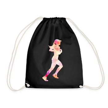 Jogging Running Runner Gift Men Women - Drawstring Bag - black - Front