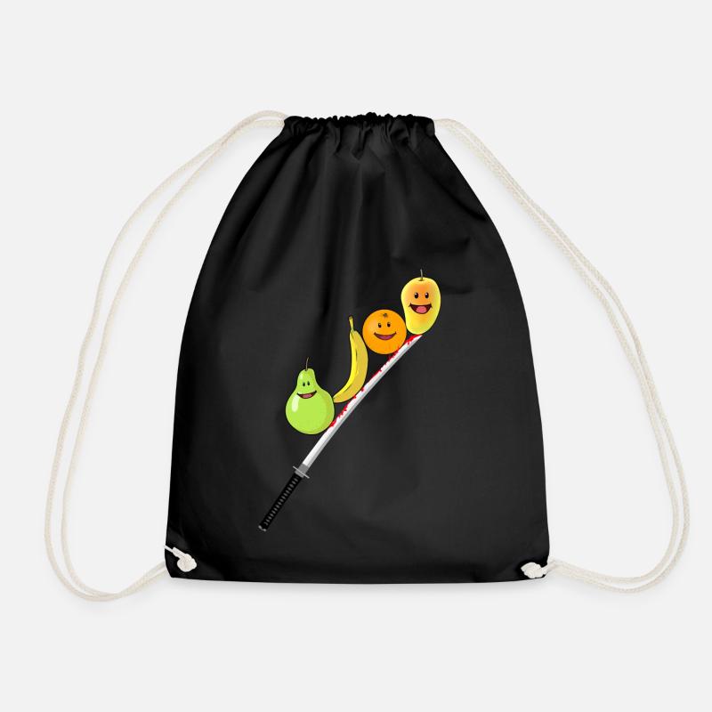 Obst Früchte Katana Vegan Gesund Vitamine - Turnbeutel - Schwarz
