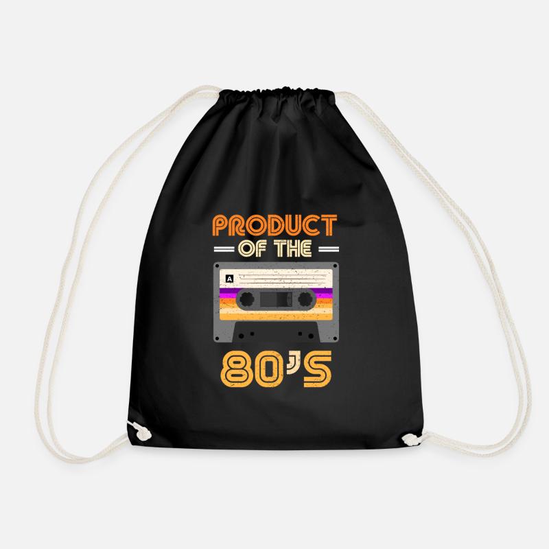 80s fashion 80s 80s party 80s - Drawstring Bag - black