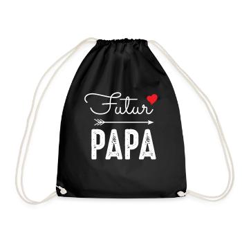 Futur papa coeur rouge annonce grossese paternité - Sac de sport léger - noir - Devant