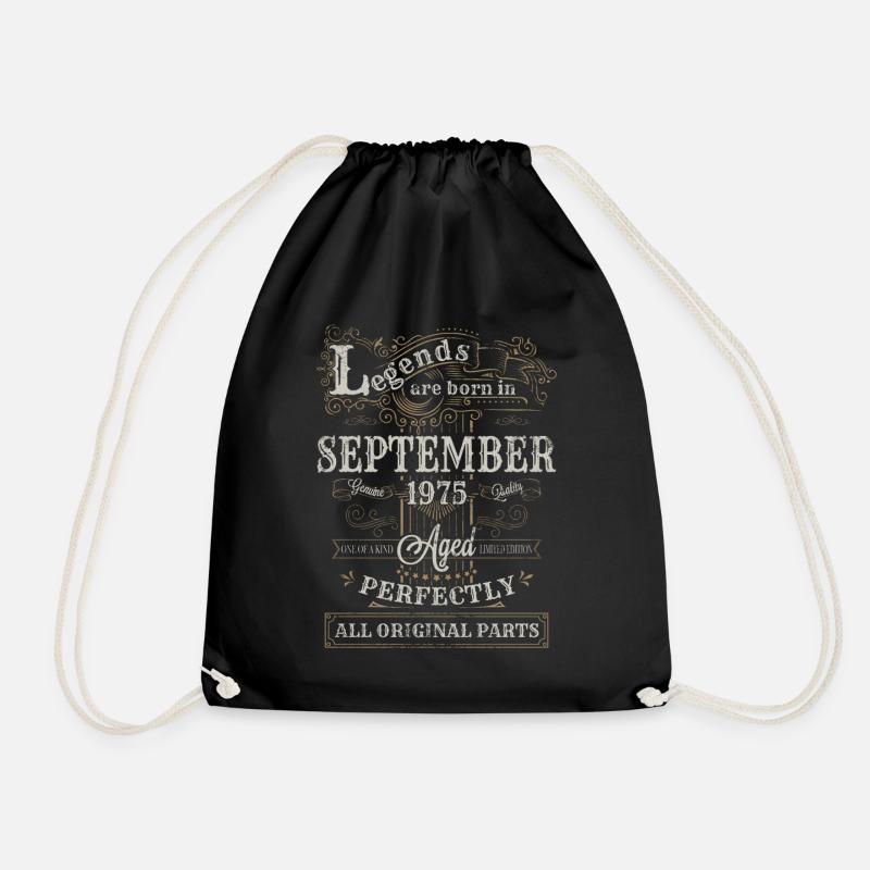 Legends are Born In September 1975 Birthday - Drawstring Bag - black