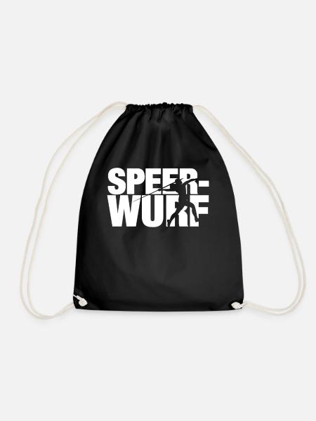 Speerwerfen Speerwurf Speerwerfer Speer Geschenk - Turnbeutel - Schwarz