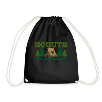 Boy Scout Scouting Camping - Drawstring Bag - black - Front