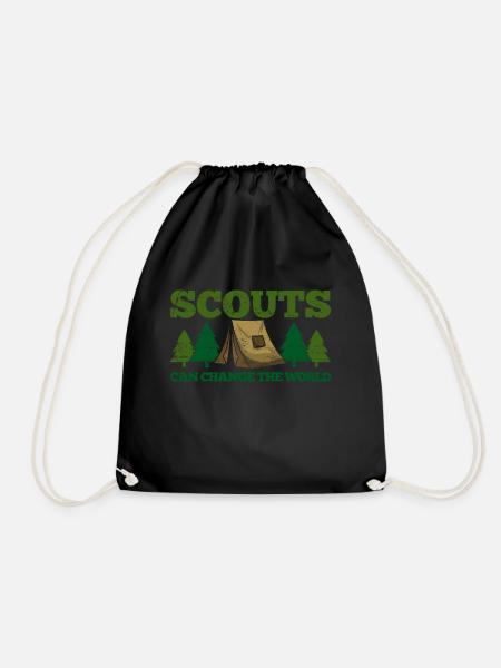 Boy Scout Scouting Camping - Drawstring Bag - black