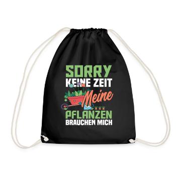 Gärtner Zeit Gärtnerei Flora - Turnbeutel - Schwarz - Vorne