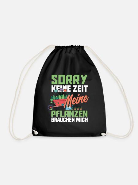 Gärtner Zeit Gärtnerei Flora - Turnbeutel - Schwarz