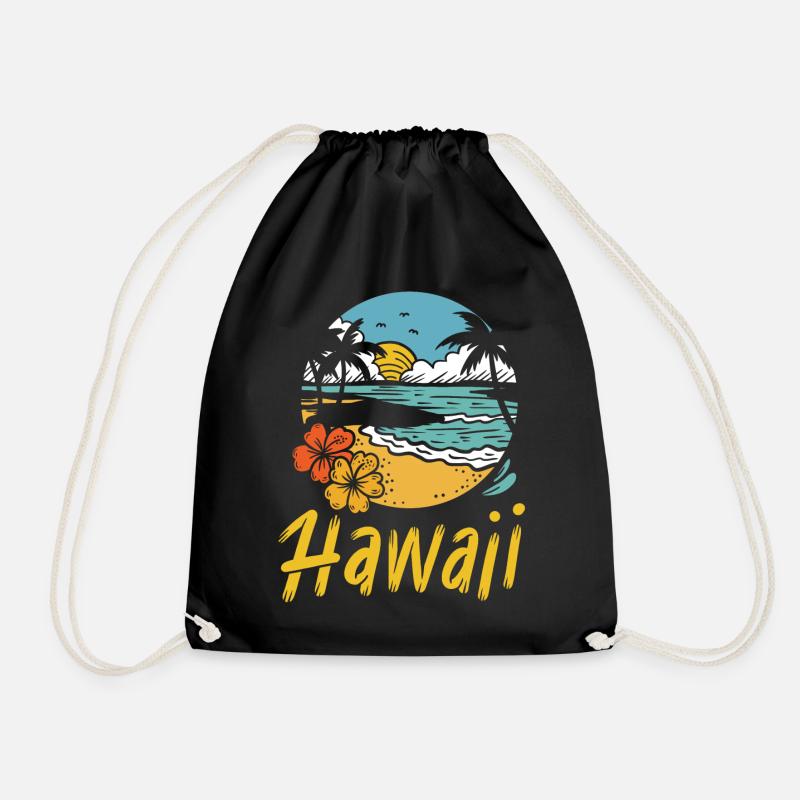 Hawaii Surfing Summer - Turnbeutel - Schwarz
