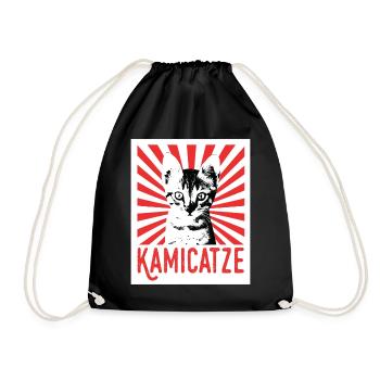 Kamicatze chat mignon chat chat grincheux chats chats - Sac de sport léger - noir - Devant