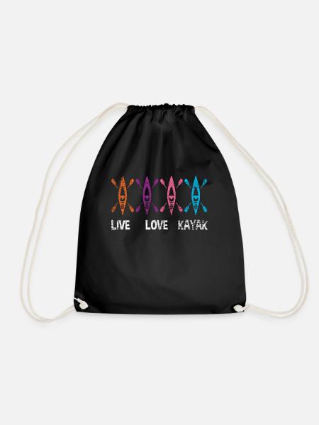 kayak - Drawstring Bag - black