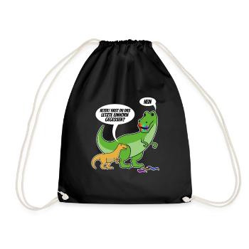 Dino letzte Einhorn gegessen spruch - Turnbeutel - Schwarz - Vorne
