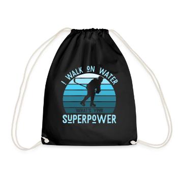 Je marche sur l'eau quel est ton super pouvoir - Sac de sport léger - noir - Devant