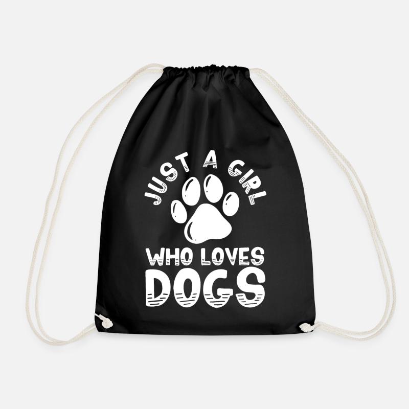 Dogs Dog lovers - Drawstring Bag - black