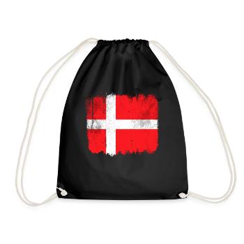 Drapeau danemark - Sac de sport léger - noir - Devant