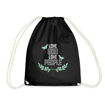 Love God Love People Bible Chrétienne - Sac de sport léger - noir - Devant