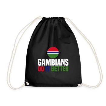 Gambia - Drawstring Bag - black - Front