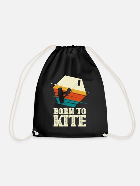 Born to kite - Kitesurfer Kitesurfen - Turnbeutel - Schwarz