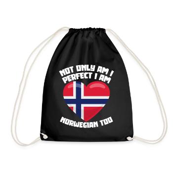 Norweger Perfekt Norwegen Norwegisch - Turnbeutel - Schwarz - Vorne