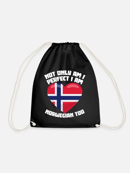 Norwegian Perfect Norway Norwegian - Drawstring Bag - black