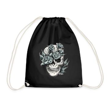 Totenkopf - Turnbeutel - Schwarz - Vorne