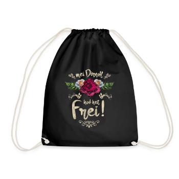 Lustiger Dirndl Spruch für Biertrinker Geschenk - Turnbeutel - Schwarz - Vorne
